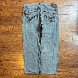 Vintage Chams Premium Baggy Grey Denim Jeans With Embroidered Back Pockets